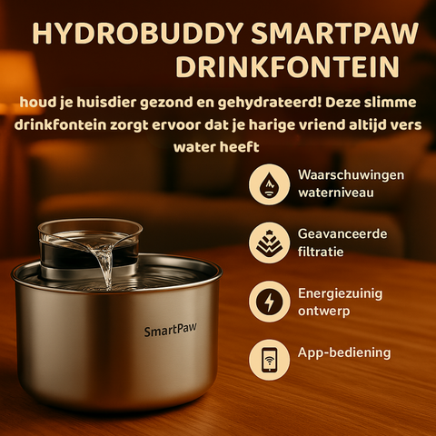 Automatic waterfontain - HydroBuddy - 4L - Chrome